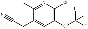 2-Chloro-6-methyl-3-(trifluoromethoxy)pyridine-5-acetonitrile,1804820-95-8,结构式