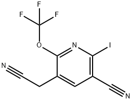 3-Cyano-2-iodo-6-(trifluoromethoxy)pyridine-5-acetonitrile Struktur