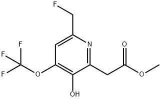 Methyl 6-(fluoromethyl)-3-hydroxy-4-(trifluoromethoxy)pyridine-2-acetate,1804830-34-9,结构式