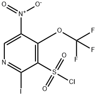 2-Iodo-5-nitro-4-(trifluoromethoxy)pyridine-3-sulfonyl chloride 结构式