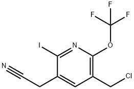 3-(Chloromethyl)-6-iodo-2-(trifluoromethoxy)pyridine-5-acetonitrile 结构式