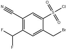 2-Bromomethyl-5-cyano-4-(difluoromethyl)benzenesulfonyl chloride,1804848-26-7,结构式