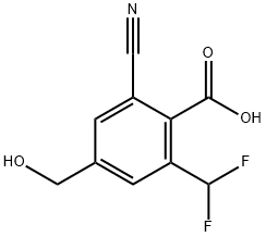 2-Cyano-6-difluoromethyl-4-(hydroxymethyl)benzoic acid,1804848-84-7,结构式