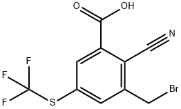 3-Bromomethyl-2-cyano-5-(trifluoromethylthio)benzoic acid Structure