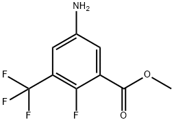 Benzoic acid, 5-amino-2-fluoro-3-(trifluoromethyl)-, methyl ester 化学構造式