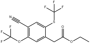 Ethyl 4-cyano-5-trifluoromethoxy-2-(trifluoromethylthio)phenylacetate|