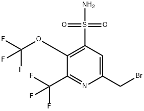 6-(Bromomethyl)-3-(trifluoromethoxy)-2-(trifluoromethyl)pyridine-4-sulfonamide,1804880-58-7,结构式