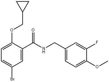 Benzamide, 5-bromo-2-(cyclopropylmethoxy)-N-[(3-fluoro-4-methoxyphenyl)methyl]-,1804942-69-5,结构式