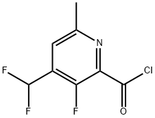 4-(Difluoromethyl)-3-fluoro-6-methylpyridine-2-carbonyl chloride Struktur