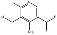 4-Amino-3-(chloromethyl)-5-(difluoromethyl)-2-iodopyridine Structure