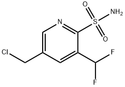 5-(Chloromethyl)-3-(difluoromethyl)pyridine-2-sulfonamide 结构式