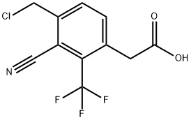 4-Chloromethyl-3-cyano-2-(trifluoromethyl)phenylacetic acid Struktur