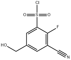 3-Cyano-2-fluoro-5-(hydroxymethyl)benzenesulfonylchloride,1805047-01-1,结构式