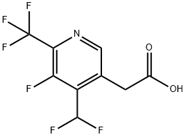 4-(Difluoromethyl)-3-fluoro-2-(trifluoromethyl)pyridine-5-acetic acid 结构式