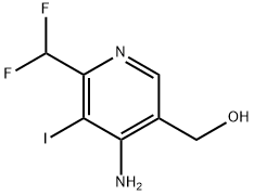 4-Amino-2-(difluoromethyl)-3-iodopyridine-5-methanol,1805085-34-0,结构式