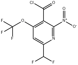 6-(Difluoromethyl)-2-nitro-4-(trifluoromethoxy)pyridine-3-carbonyl chloride 结构式