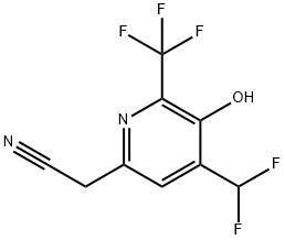 4-(Difluoromethyl)-3-hydroxy-2-(trifluoromethyl)pyridine-6-acetonitrile 结构式