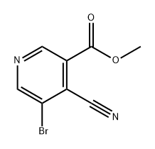 3-Pyridinecarboxylic acid, 5-bromo-4-cyano-, methyl ester 化学構造式