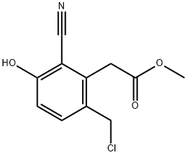 Methyl 6-chloromethyl-2-cyano-3-hydroxyphenylacetate 结构式