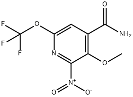 3-Methoxy-2-nitro-6-(trifluoromethoxy)pyridine-4-carboxamide 结构式