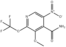 3-Methoxy-5-nitro-2-(trifluoromethoxy)pyridine-4-carboxamide 结构式