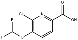 2-Pyridinecarboxylic acid, 6-chloro-5-(difluoromethoxy)- 化学構造式