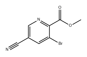 2-Pyridinecarboxylic acid, 3-bromo-5-cyano-, methyl ester Struktur