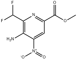 Methyl 3-amino-2-(difluoromethyl)-4-nitropyridine-6-carboxylate 结构式