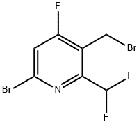 6-Bromo-3-(bromomethyl)-2-(difluoromethyl)-4-fluoropyridine 化学構造式