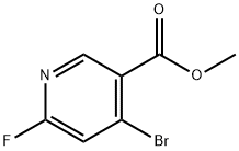 3-Pyridinecarboxylic acid, 4-bromo-6-fluoro-, methyl ester Struktur