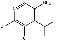 5-Amino-2-bromo-3-chloro-4-(difluoromethyl)pyridine 化学構造式