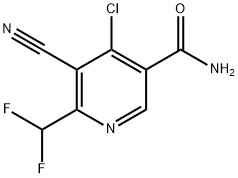 4-Chloro-3-cyano-2-(difluoromethyl)pyridine-5-carboxamide,1805259-60-2,结构式