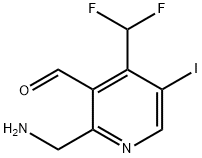 2-(Aminomethyl)-4-(difluoromethyl)-5-iodopyridine-3-carboxaldehyde,1805264-29-2,结构式