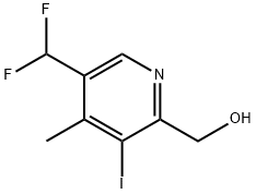 5-(Difluoromethyl)-3-iodo-4-methylpyridine-2-methanol Structure