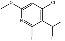 4-Chloro-3-(difluoromethyl)-2-iodo-6-methoxypyridine 化学構造式