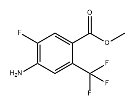 Benzoic acid, 4-amino-5-fluoro-2-(trifluoromethyl)-, methyl ester 化学構造式