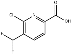 2-Pyridinecarboxylic acid, 6-chloro-5-(difluoromethyl)- Struktur