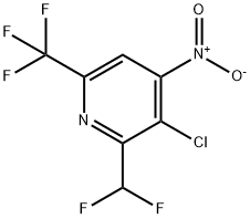 3-Chloro-2-(difluoromethyl)-4-nitro-6-(trifluoromethyl)pyridine,1805277-81-9,结构式