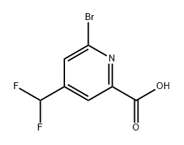 2-Pyridinecarboxylic acid, 6-bromo-4-(difluoromethyl)- Struktur