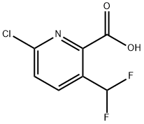 2-Pyridinecarboxylic acid, 6-chloro-3-(difluoromethyl)- Structure