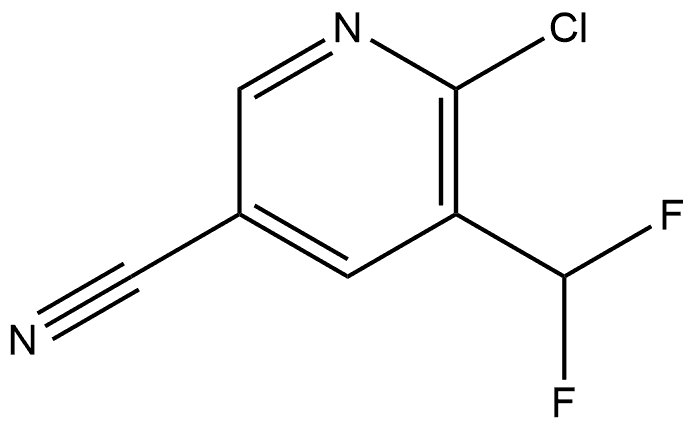 6-Chloro-5-(difluoromethyl)-3-pyridinecarbonitrile Struktur