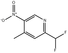 Pyridine, 2-(difluoromethyl)-4-methyl-5-nitro- 化学構造式