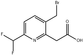 3-(Bromomethyl)-6-(difluoromethyl)pyridine-2-acetic acid,1805315-34-7,结构式