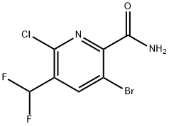 5-Bromo-2-chloro-3-(difluoromethyl)pyridine-6-carboxamide 结构式