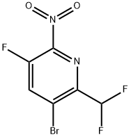 Pyridine, 3-bromo-2-(difluoromethyl)-5-fluoro-6-nitro- 化学構造式