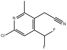 6-Chloro-4-(difluoromethyl)-2-methylpyridine-3-acetonitrile 结构式