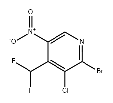 Pyridine, 2-bromo-3-chloro-4-(difluoromethyl)-5-nitro- Struktur