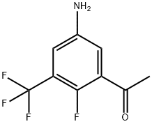 1-(5-氨基-2-氟-3-(三氟甲基)苯基)乙-1-酮, 1805393-13-8, 结构式