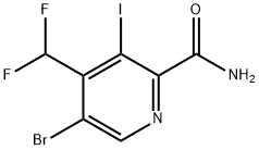 5-Bromo-4-(difluoromethyl)-3-iodopyridine-2-carboxamide 结构式