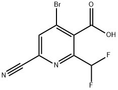 4-Bromo-6-cyano-2-(difluoromethyl)pyridine-3-carboxylic acid Structure